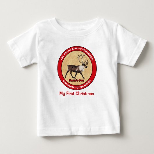 私の初めてのクリスマス- 1st Polar Airlift飛行隊 ベビーTシャツ (正面)