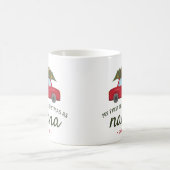 私の初めてのクリスマス Nana 赤い車の木 コーヒーマグカップ (中央)