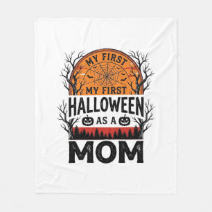 私の初めてのスプーキー ヴィンテージ ハロウィンママ フリースブランケット
