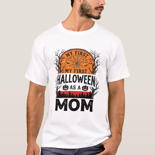 私の初めてのスプーキー ヴィンテージ ハロウィンママ Tシャツ (正面)