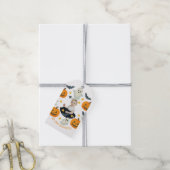 私の初めてのハロウィン | かわいいカボチャと幽霊のリース ギフトタグ (より糸付き)