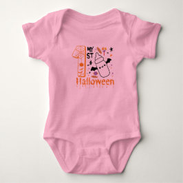 私の初めてのハロウィン かわいい 面白い ベビーボディスーツ