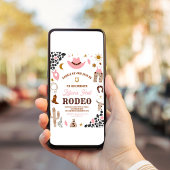 私の初めてのロデオカウガールサウスウェスタン誕生日 招待状