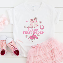 私の初めてのロデオカウガール 1歳の誕生日ウェスタン ベビーTシャツ