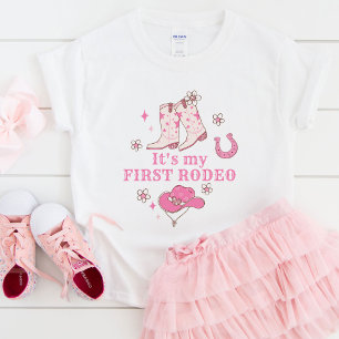 私の初めてのロデオカウガール 1歳の誕生日ウェスタン ベビーTシャツ