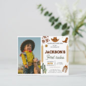 私の初めてのロデオカウボーイ写真1歳の誕生日 ポストカード (スタンド正面)