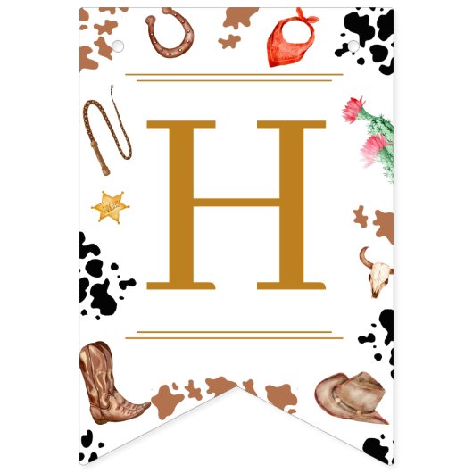 私の初めてのロデオカウボーイ1歳の誕生日おめでとう バンティングフラッグ (第2の旗)