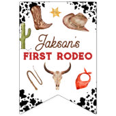 私の初めてのロデオカウボーイ1歳の誕生日おめでとう バンティングフラッグ (第1の旗)