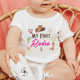 私の初めてのロデオ ウェスタンカウボーイ 初めての1歳の誕生日B ベビーTシャツ