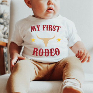 私の初めてのロデオ ウェスタンカウボーイ 初めての1歳誕生日 ベビーTシャツ