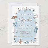 私の初めてのロデオ サザン ワイルド ウェスト カウボーイ 誕生日 招待状 (正面)