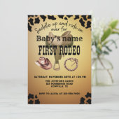 私の初めてのロデオ サドルアップ 牛柄 ブラウン 招待状 (スタンド正面)