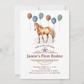私の初めてのロデオ　1歳の誕生日 招待状 (正面)