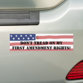 私の初めての修正の権利を踏みにじるな! バンパーステッカー (車上)