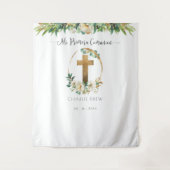 私の初めての聖餐、グリーンネリーのフォトブースの背景 タペストリー (正面)