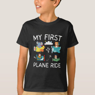私の初めての飛行機は、私の1番目の飛行機の子どもたちに乗った Tシャツ