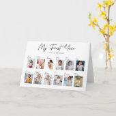 私の初めての1年 フォトコラージュ カード (黄色い花)