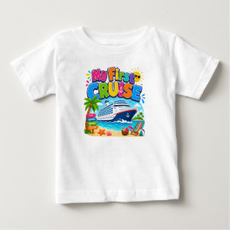 私の初クルーズキッズの休暇Tシャツ ベビーTシャツ