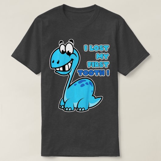 私の初失った歯かわいい恐竜の子供 Tシャツ (デザイン正面)