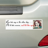 私の前に先日走りました バンパーステッカー (車上)