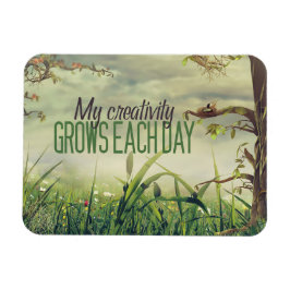 「私の創造性は成長する」モチベーション肯定フレキシ マグネット