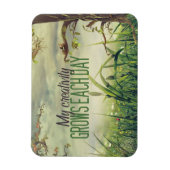 「私の創造性は成長する」モチベーション肯定フレキシ マグネット (縦)