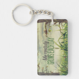 「私の創造性は高まる」モチベーション肯定 キーホルダー