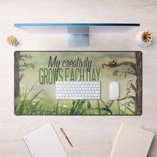 「私の創造性は高まる」モチベーション肯定 デスクマット (オフィス1)