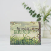 「私の創造性は高まる」モチベーション肯定 ポストカード (スタンド正面)