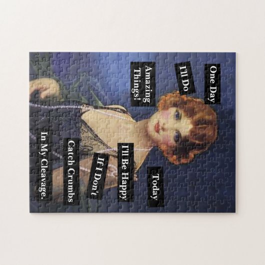 私の劈開用ヴィンテージの女性に粉々おもしろい ジグソーパズル (横)