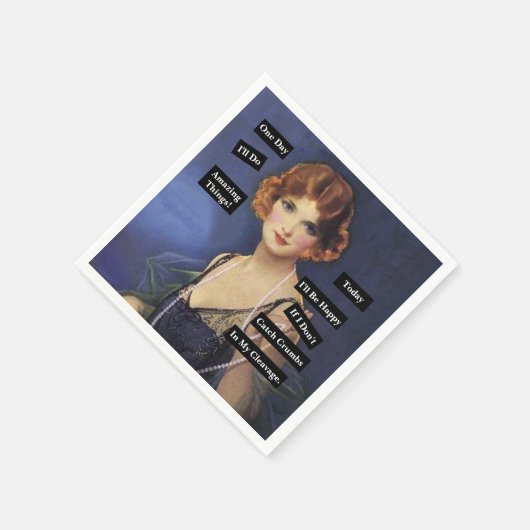 私の劈開用ヴィンテージの女性に粉々おもしろい スタンダードカクテルナプキン (角)