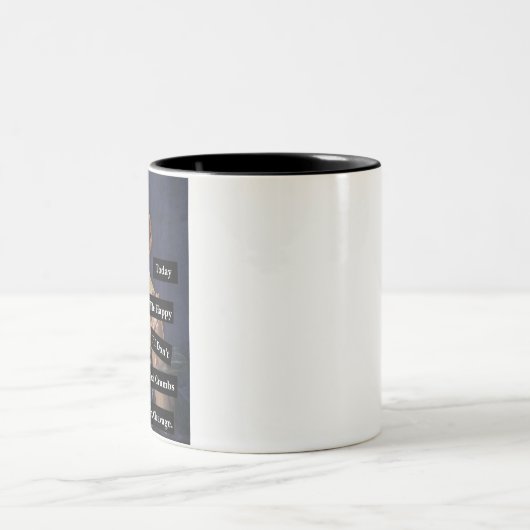 私の劈開用ヴィンテージの女性に粉々おもしろい ツートーンマグカップ (中央)