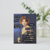 私の劈開用ヴィンテージの女性に粉々おもしろい ポストカード (スタンド正面)