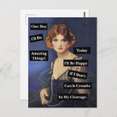 私の劈開用ヴィンテージの女性に粉々おもしろい ポストカード (正面/裏面)