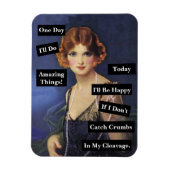 私の劈開用ヴィンテージの女性に粉々おもしろい マグネット (縦)