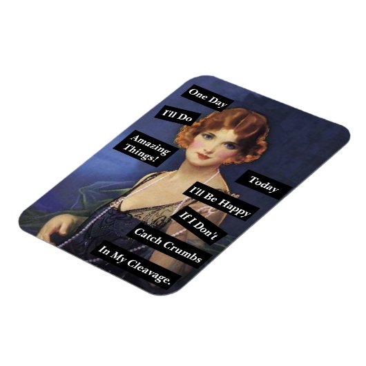 私の劈開用ヴィンテージの女性に粉々おもしろい マグネット (左側)