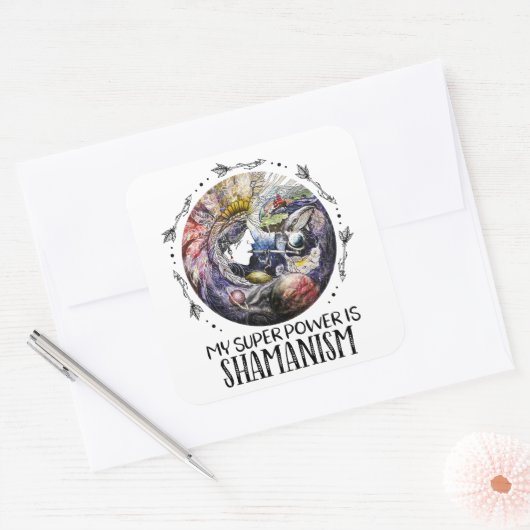 私の力すごいはシャーマニズムのステッカー スクエアシール (封筒)