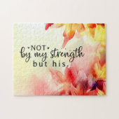 私の力ではなく、キリスト教の聖書の引用文 ジグソーパズル (横)