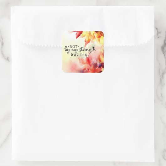 私の力ではなく、キリスト教の聖書の引用文 スクエアシール (バッグ)