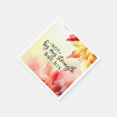 私の力ではなく、キリスト教の聖書の引用文 スタンダードカクテルナプキン (角)