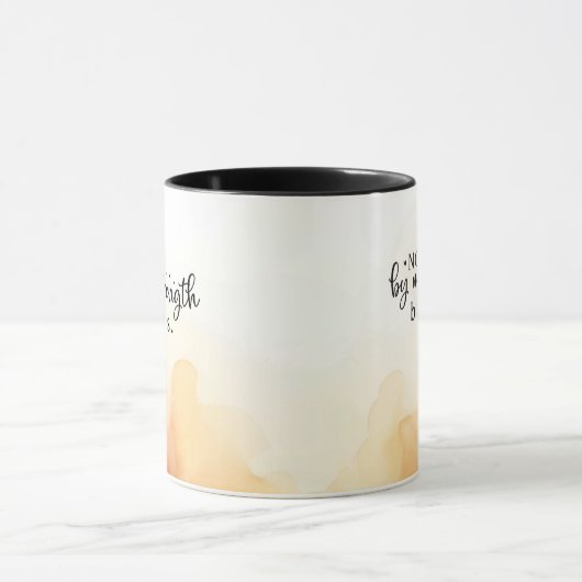 私の力ではなく、キリスト教の聖書の引用文 マグカップ (中央)