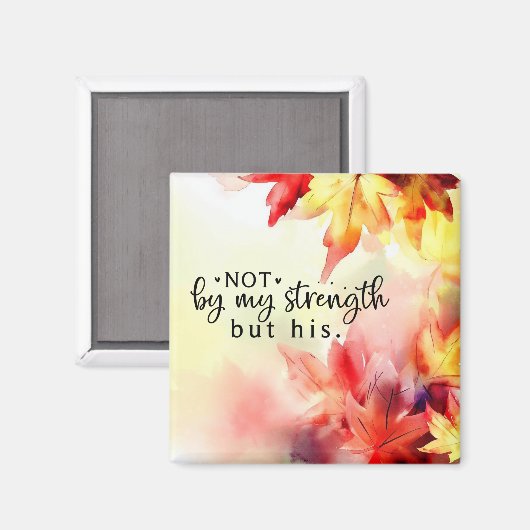 私の力ではなく、キリスト教の聖書の引用文 マグネット (正面/裏面)