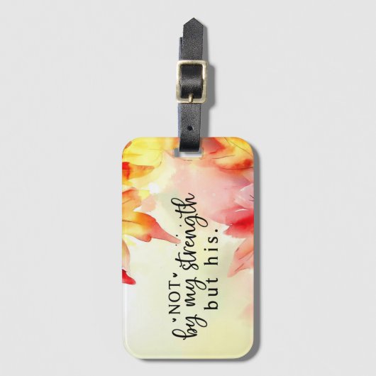 私の力ではなく、キリスト教の聖書の引用文 ラゲッジタグ (正面縦)