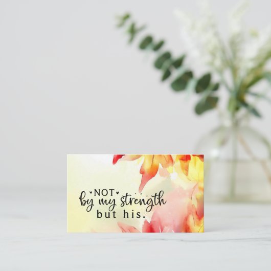 私の力ではなく、キリスト教の聖書の引用文 名刺 (スタンド正面)