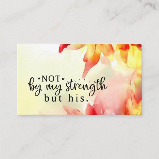 私の力ではなく、キリスト教の聖書の引用文 名刺 (正面)