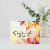 私の力ではなく、彼のキリスト教の引用文カード (スタンド正面)