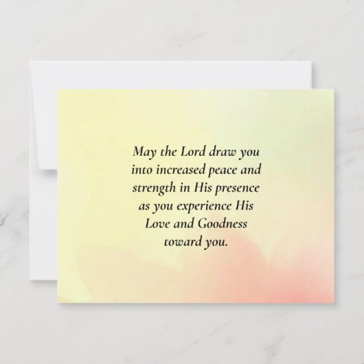 私の力ではなく、彼のキリスト教の引用文カード (裏面)