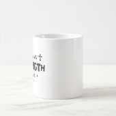 私の力ではなく、彼の力による バイブルの名言 イエスキリストの愛好家 コーヒーマグカップ (中央)