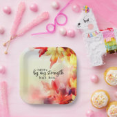 私の力によるのではない、彼の力による キリスト教聖書の引用 ペーパープレート (パーティー)