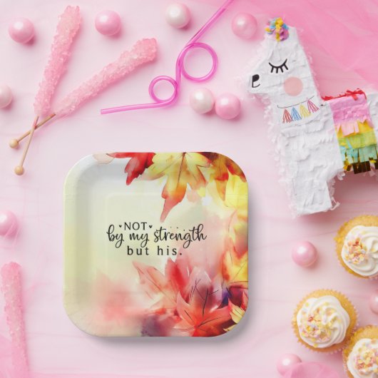 私の力によるのではない、彼の力による キリスト教聖書の引用 ペーパープレート (パーティー)